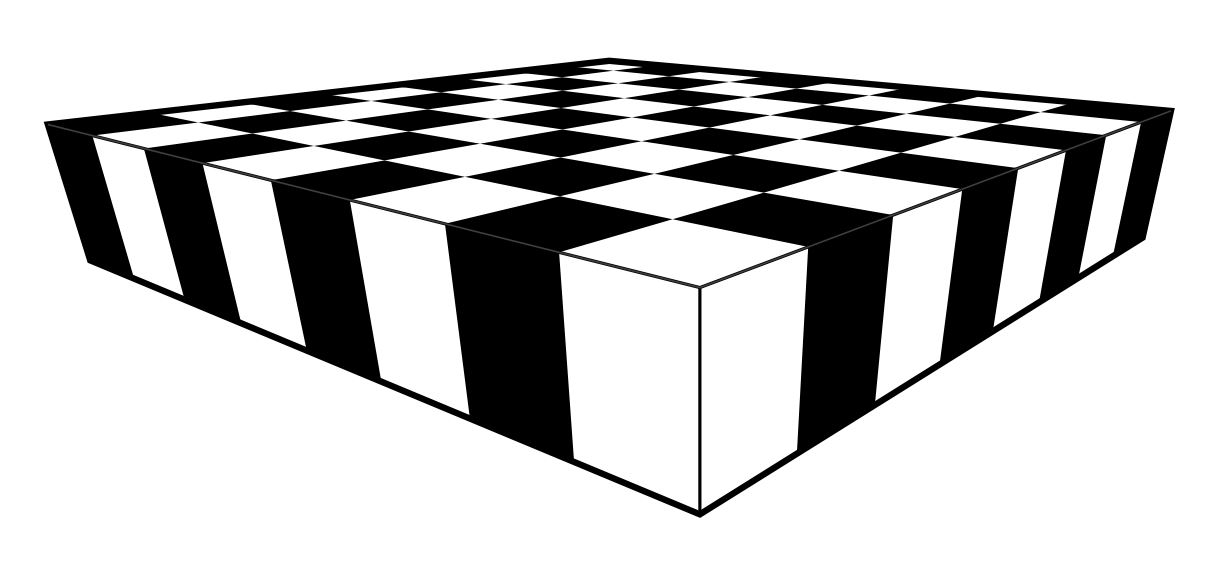 Draw an infinite chessboard in perspective, using straightedge only