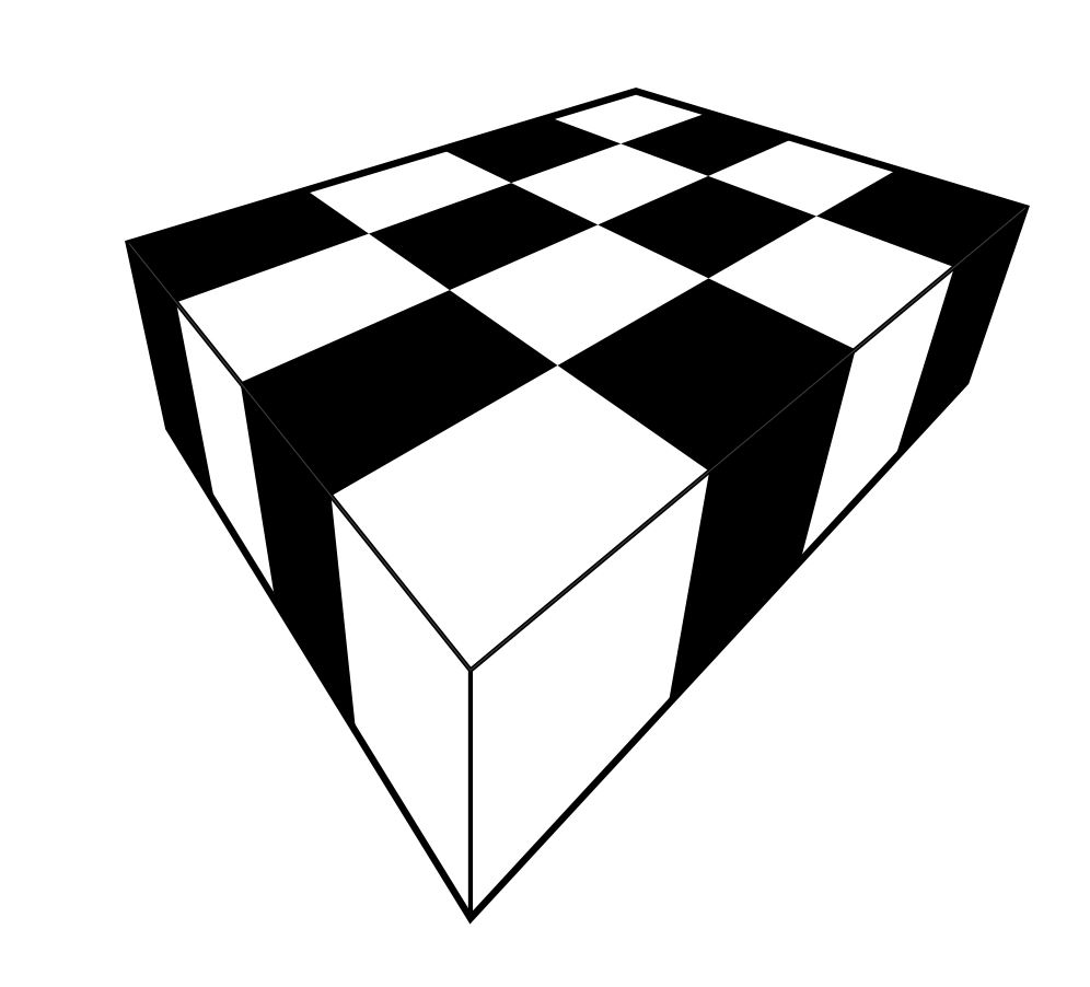 Draw an infinite chessboard in perspective, using straightedge only