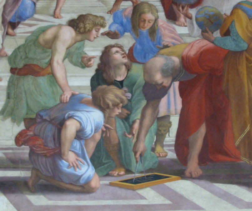 Euclid detail from The School of Athens painting by Raphael